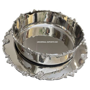 Cuenco de Chocolate de Metal pulido brillante con bandeja para bodas y eventos, cuenco dulce decorativo, cuenco nuevo de diseñador de lujo para Chocolate - Product Image 1