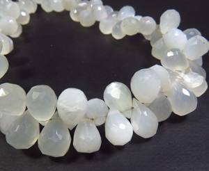 Lote al por Mayor de Cuentas de Piedra Lunar Blanca Natural de 8 Pulgadas, 8-9 mm, Forma de Lágrima, Corte Facetado, Grado Superior, 128 CTS, Piedras Preciosas Sueltas para Manualidades - Product Image 2