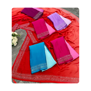 ชุดโสร่งผ้าชิฟฟ่อนประดับหินพิเศษจากนักออกแบบสมัยใหม่สำหรับงานรื่นเริงงานแต่งงานและเสื้อผ้าปากีสถาน - Product Image 4