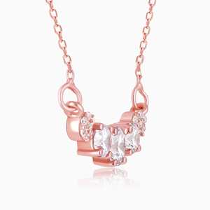 Collier de mariée en or rose et diamants, élégant et minimaliste, fait à la main, pour femmes - Product Image 1
