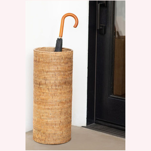 Porte-parapluie en rotin fait main printemps 2025 | Tissage décoratif d'herbe de mer avec une œuvre d'art animale mignonne | Pâques - Product Image 2