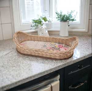 Plateau en osier fabriqué du milieu du siècle pour la maison hôtel et restaurant plateaux rectangulaires en rotin de bambou respectueux de l'environnement décor de service alimentaire - Product Image 2