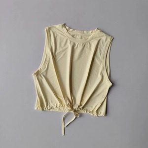 เสื้อโยคะแขนสั้นเซ็กซี่ของผู้หญิงเสื้อกีฬาระบายอากาศได้ดีแห้งเร็วสำหรับออกกำลังกายยิมวิ่ง-ฤดูร้อนกระดุมตกแต่ง - Product Image 4