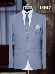 ชุดสูท3ชิ้นเสื้อเบลเซอร์แบบมืออาชีพของผู้ชาย,สูทสีพื้นขนาดใหญ่พิเศษสำหรับใส่ไปทำงานงานแต่งงาน - Product Image 2