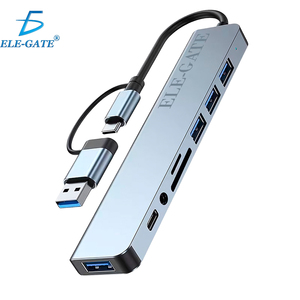 8-in-1 Multi-Port Dock with 3 <b>USB</b> <b>2.0</b> 1 <b>USB</b>-C 1 <b>USB</b> 3.0 1 SD Card Slot 1 Mini SD Card Slot & 1 3.5mm Jack in Stock! - Product Image 1