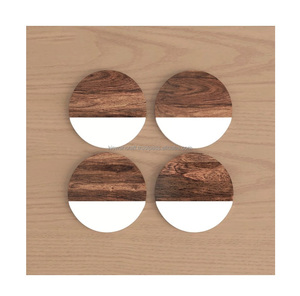 Posavasos de té de madera y mármol clásico hecho a mano para decoraciones de mesa posavasos de café esteras y almohadillas - Product Image 1