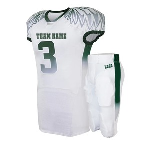 Cómodo 100% poliéster uniforme de fútbol americano transpirable ligero manga corta Jersey pantalones conjunto sublimación de talla grande - Product Image 5
