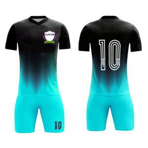 Conjunto de Camisetas y Pantalones Cortos de Fútbol Sublimados Personalizados de Última Moda, 100% Poliéster, Transpirables, de Secado Rápido, Diseño de Camiseta Deportiva - Product Image 2