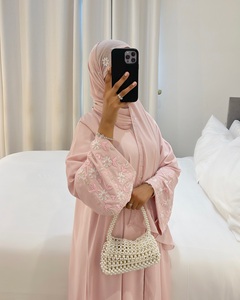 Abaya de Oración de Seda Satén de Lujo Personalizada al por Mayor, Antiarrugas, de Alta Calidad, para Mujeres Adultas, Talla Pequeña, Vestido Islámico de Manga Larga Hecho a Mano - Product Image 1