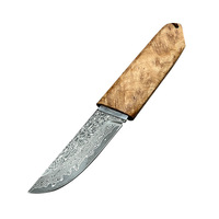 Couteau de survie Hongrui 2026, nouveau design, lame en acier Damas VG10 et manche en bois White Shadow, facile à transporter