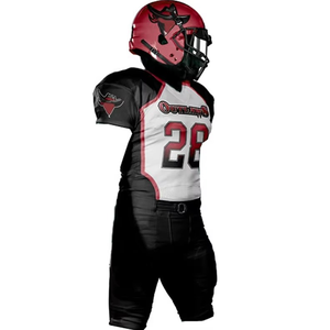 Uniformes de football américain imprimés personnalisés Ensembles de tissu durable pour l'entraînement et le match Technologie de sublimation complète Sports d'équipe - Product Image 2