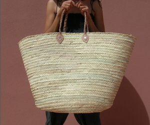 Panier de marché français tendance King Size : Sac de marché français, Sac de marché en paille, Sac en paille, Sac fourre-tout tressé - Product Image 1