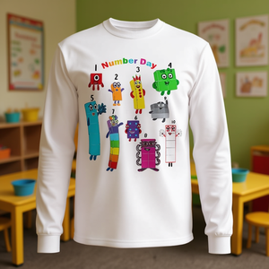 Maglietta a Maniche Lunghe Numberblock Happy Numbers per Bambini per Uso Promozionale - Product Image 2