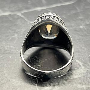 Anillo Otomano de Plata de Ley 925 para Hombre, Hecho a Mano, con Piedra Ovalada de Tanzanita Multicolor, Forma Marquesa, Joyería Turca, Regalo para Él - Product Image 6