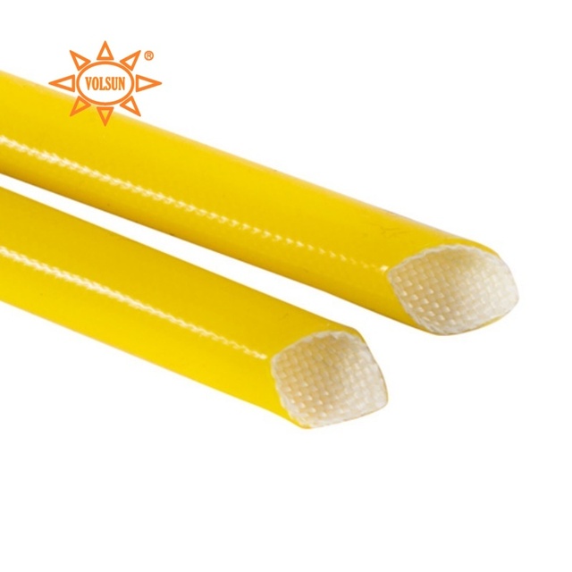 12mm 5mm Silicone Fiberglass Sleeving Braided Fiberglass Sleeving 4mm Insulation Fiberglass Sleeving Yellow