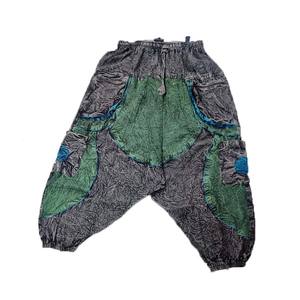 Cotton Stonewashed <b>Harem</b> <b>Pants</b> for Men <b>Women</b> Embroidery Elasticated Drawstring Waist Two Deep Pockets Flat Front Style-GC-AP-573 - Product Image 1