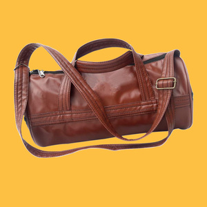 Bolsa de lona de gimnasio plegable de cuero genuino con cierre de cremallera de moda impermeable Fitness Carryall para viajes - Product Image 6