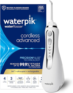 (T&D) Irrigador bucal inalámbrico Waterpiks Advanced 2.0 para dientes, encías, aparatos ortodónticos, cuidado dental con bolsa de viaje y 4 puntas - Product Image 1