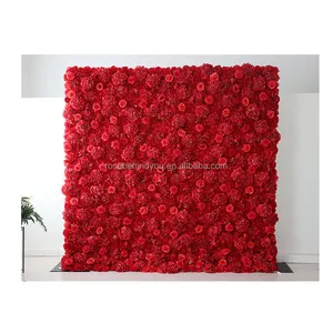 Bunga buatan 3d, bunga dinding gulung atas latar belakang bunga buatan dinding pernikahan 3d/5d