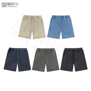 Pantalones Cortos de Mezclilla Holgados de Verano para Hombre, Casuales, de Poliéster/Algodón, Lavados Vintage, de Secado Rápido, con Cierre de Cordón - Product Image 1