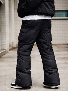 Pantalon cargo matelassé évasé pour homme - Vêtement de rue d'hiver - Pantalon en nylon isolé avec poches |   OEM personnalisé - Product Image 5