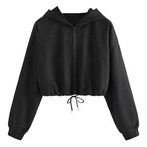 Sudaderas Cortas de Moda para Mujer, Color Gris, de Excelente Calidad, Disponibles en Diseño Personalizado - Product Image 1