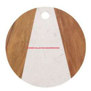 Planche à découper et planche à découper de nouveau design rectangulaire en marbre blanc et en bois pour la cuisine/hôtels éco, planche à découper - Product Image 4