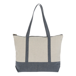 Repose 10 Oz. Genuine Leather Zippered <b>Tote</b> Embroidery Solid Color Plain Pattern Polyester Lining <b>Plastic</b> Feature Cheap Option - Product Image 2