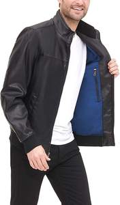 Chaqueta de moto de cuero para hombre a prueba de viento de moda de alta calidad chaqueta de cuero genuino para hombre europeo de talla grande - Product Image 3