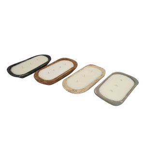 Portavelas de masa de madera redondo hecho a mano perfecto para boda artículo decorativo portavelas de masa de madera cuenco - Product Image 2