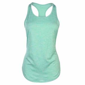 Camiseta sin mangas acanalada sin mangas con estampado de logotipo personalizado al por mayor para mujer camisa de punto con cuello redondo para mujer - Product Image 6