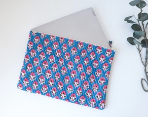 Indian Handmade Block Print <b>Laptop</b> <b>Sleeves</b> Durable Lightweight Simple Vintage Fashionable for Pink Blue 15 Inch Daily Use <b>Laptop</b> - Product Image 3