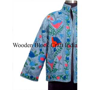 Handcrafted Knitted Quilted Cotton Suzani Jacket Boho Tribal Reversible Festival Fashion Ethnic Embroidery Wholesale Jackets - Product Image 2