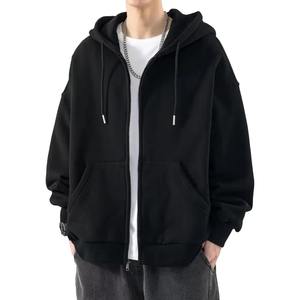 Hommes à capuche épais chaud haute rue à capuche hommes rétro fermeture éclair à manches longues veste ample manteaux décontracté hommes tenue vêtements de sport - Product Image 6