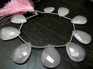 Cuentas de Cuarzo Rosa Hidrotermal en Forma de Pera, Facetadas, de 15x20 mm, Hilo de 8 Pulgadas de Largo - Product Image 3