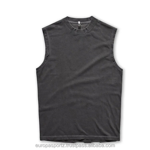 Ropa deportiva de algodón de alta calidad para hombre, Camisa sin mangas lavada con ácido a la moda, camiseta sin mangas atlética para gimnasio para hombre - Product Image 6
