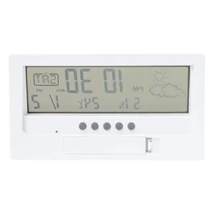 Station météo Zepra en bambou, thermomètres écologiques pour la maison, gadgets - Product Image 2