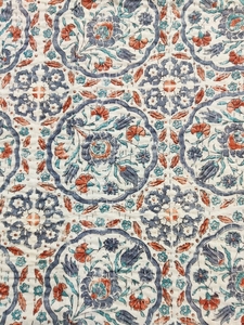 Edredón Kantha con estampado de bloque de mano indio, funda de cama de algodón con patrón Floral, colcha marrón de tamaño Queen para uso doméstico - Product Image 4