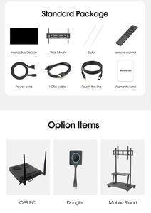 86-inch LCD mở di động không liên kết 4k cảm ứng thông minh phẳng Bảng điều chỉnh màu đen điện thoại di động đứng LED 65 75 inch bảng trắng thông minh tương tác - Product Image 6