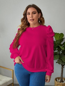 Sweat-shirt pour femme à séchage rapide, respirant, en molleton de coton, couleur unie, pull léger, décontracté, manches longues - Product Image 6