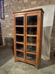 Armoire de cuisine en bois massif bleu élégante de taille moyenne, style moderne antique, luxe classique vintage - Product Image 3