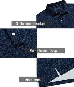 เสื้อเชิ้ตผู้ชายผ้าฝ้ายถักแบบระบายอากาศเป็นมิตรกับสิ่งแวดล้อม สไตล์ไฮสตรีท แขนสั้น ปักลายสีตัดกัน สำหรับฤดูร้อน - Product Image 4