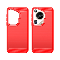 Étui de téléphone de haute qualité en fibre de carbone TPU brossé, peint à la UV, antichoc, couleur unie pour Pura70 Nova12 Ultra Mate60 50