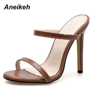 Sandali da Donna con Tacco a Spillo 8cm, Stile Gladiatore, Plateau, Cinturino alla Caviglia, Chiusura Slip-On in PU - Product Image 5