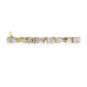 Fabulosa Pulsera y Brazalete de Diamantes Cultivados en Laboratorio con Corte Princesa en Oro de 18K para Mujer, para Uso Diario - Product Image 4