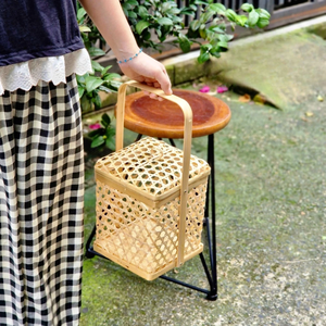 Handcrafted BAMBOO GIFT <b>BASKET</b> Woven Gift <b>Basket</b> <b>with</b> <b>Handle</b> for Storage and Packaging Home Decor Vietnam Crafts - Product Image 6