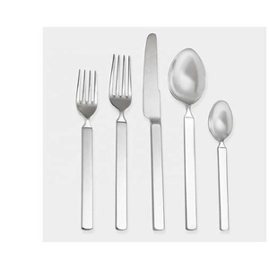 Casual Cheapest Price Modern Design Awesome Silver Polished Flatware <b>Set</b> Rectangular Handle Stainless Steel Cutlery <b>Sets</b> - Product Image 1