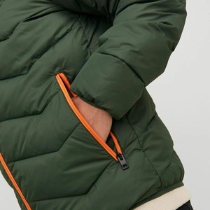 Chaqueta Acolchada Delgada de Lona para Hombre, Novedad, con Capucha y Cuello Alto, Estilo Urbano, Servicio OEM, Abrigo Cálido de Invierno para Exteriores - Product Image 4
