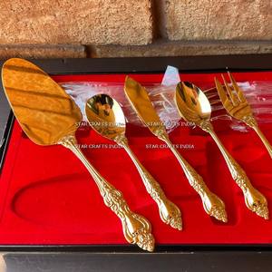 Motif de poignée unique SCI avec chaque pièce couleur or antique meilleure qualité couverts ensemble de 9 pièces couverts pour les fêtes et la cuisine - Product Image 5