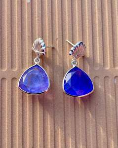 Boucle d'oreille en tanzanite faite à la main en argent sterling 925, beaux bijoux pour femmes, bijoux en tanzanite - Product Image 1